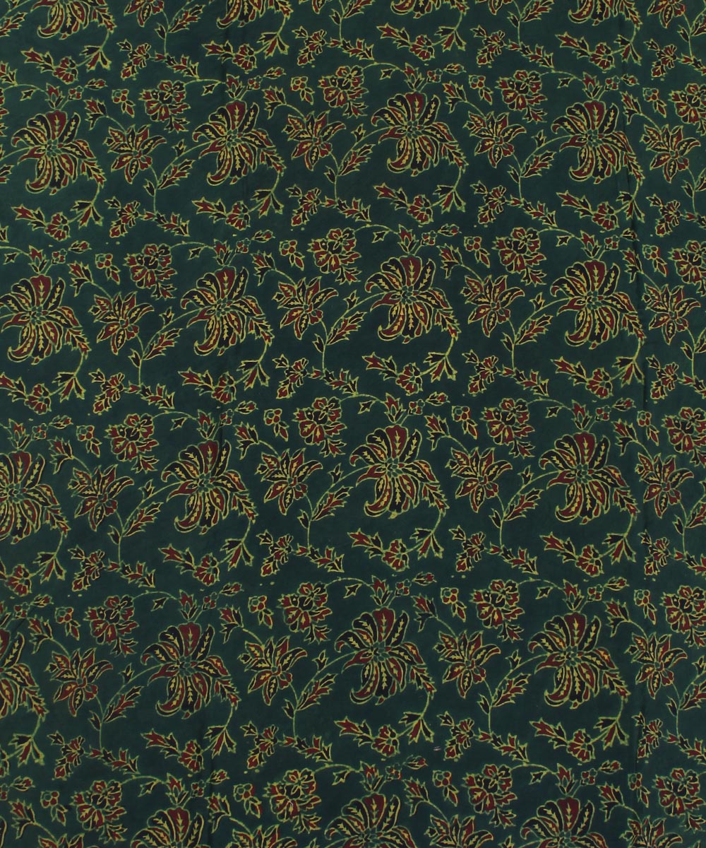 3m Green handblock print modal ajrakh kurta material