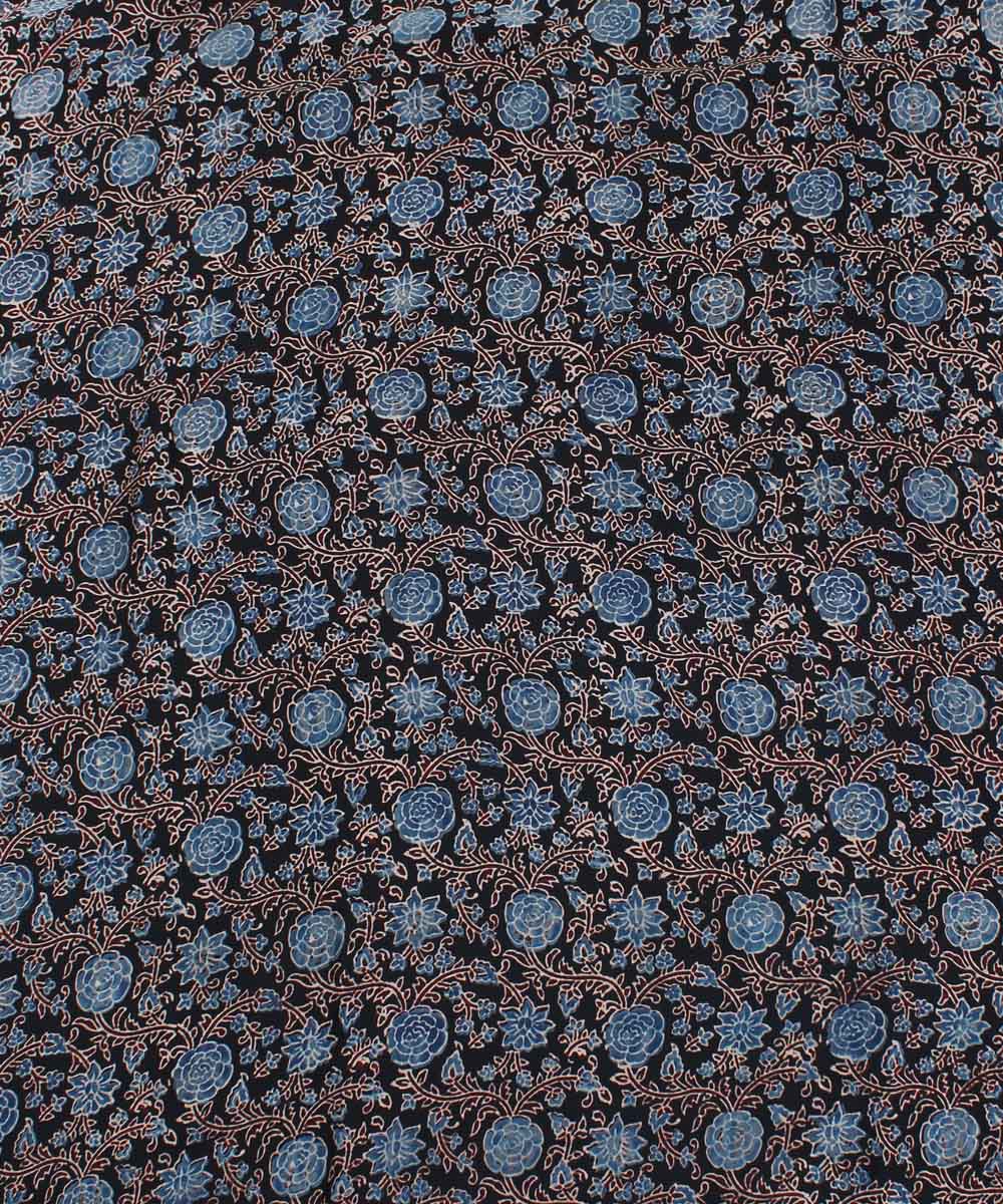 3m Black handblock print modal ajrakh kurta material