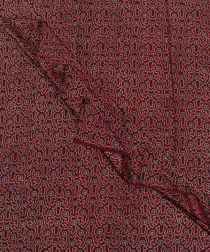 Maroon hand block print modal ajrakh kurta material