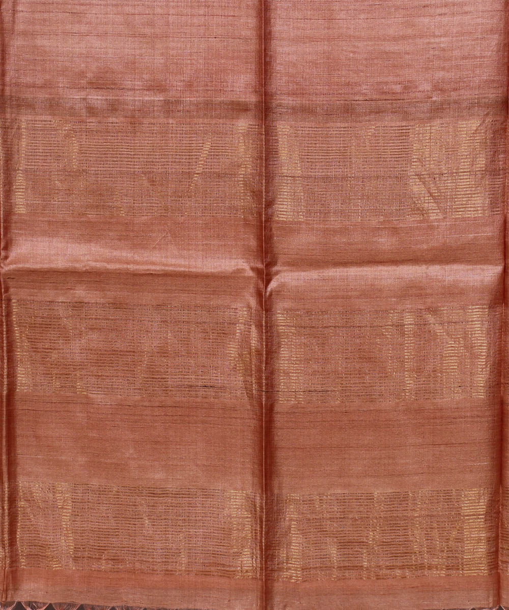 Light peach handwoven tussar silk saree