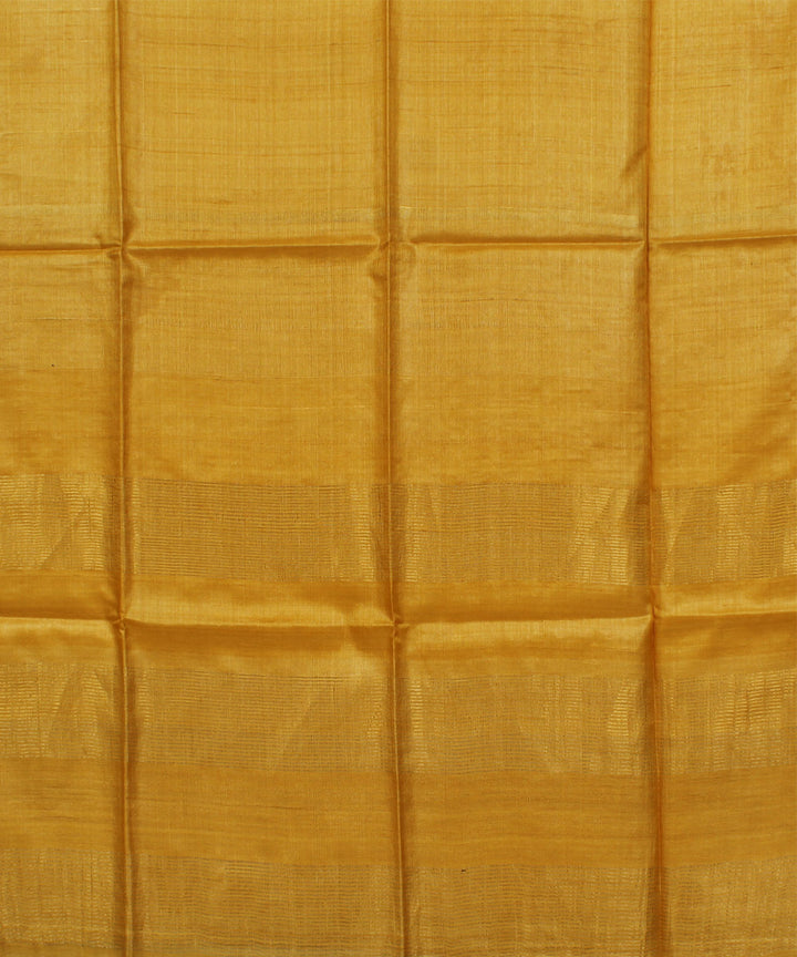 Yellow handwoven tussar silk saree