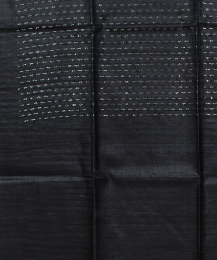 Black with silver buttas handwoven tussar silk saree