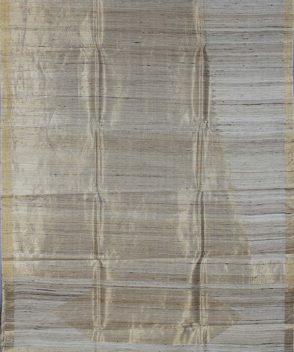 Beige handloom kosa tussar silk saree