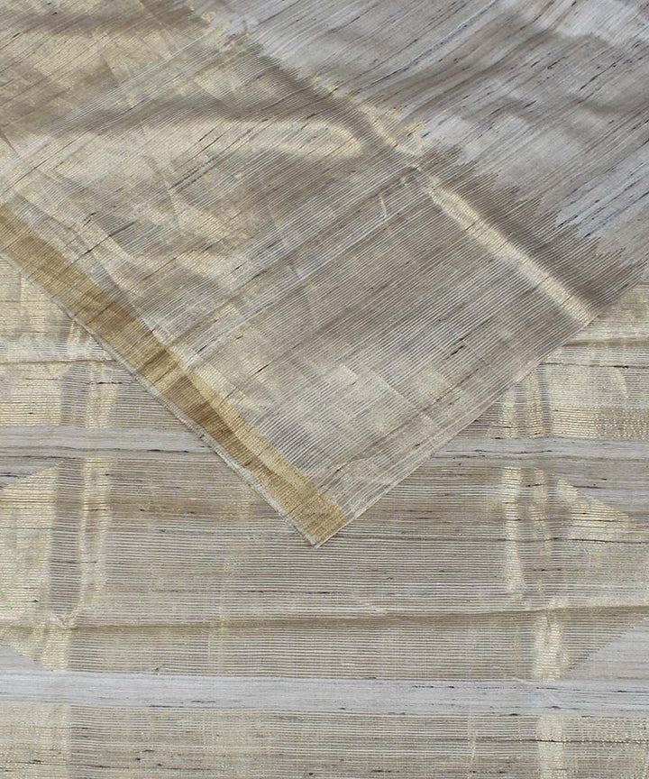 Beige handloom kosa tussar silk saree