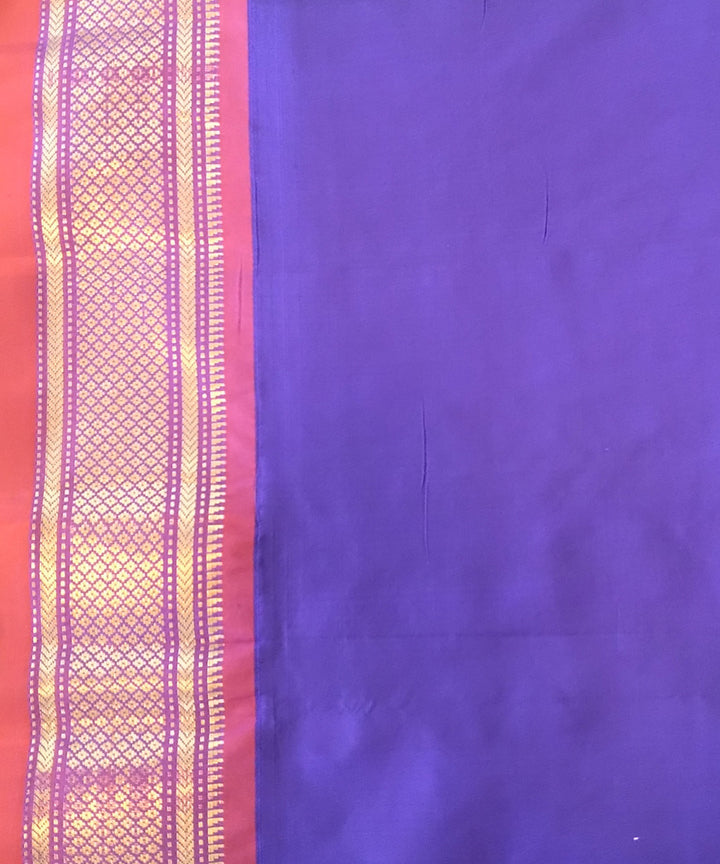 Royal blue and purple silk handloom paithani saree