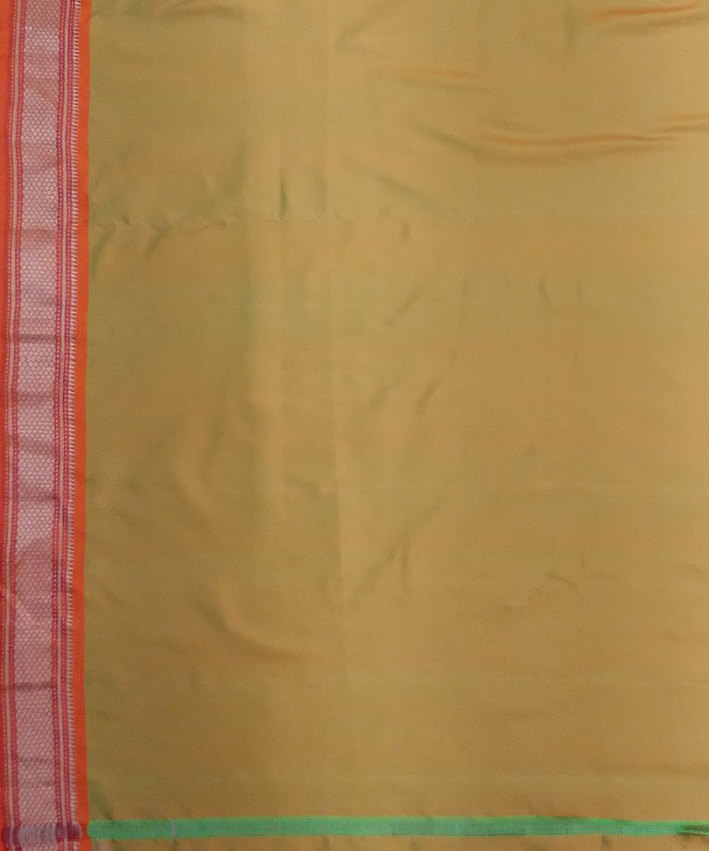 Yellow red handwoven silk paithani saree