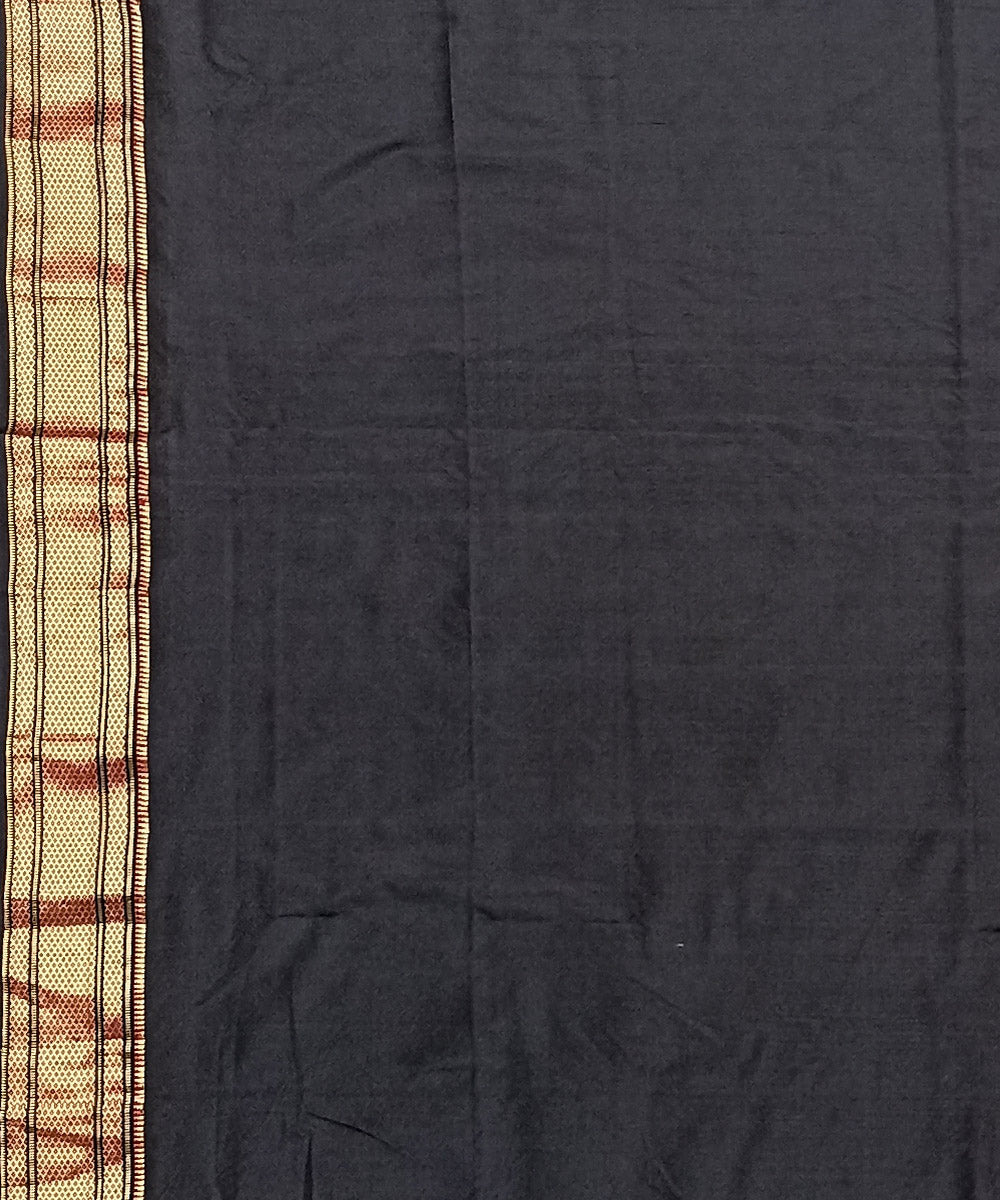 Black red handwoven silk paithani saree