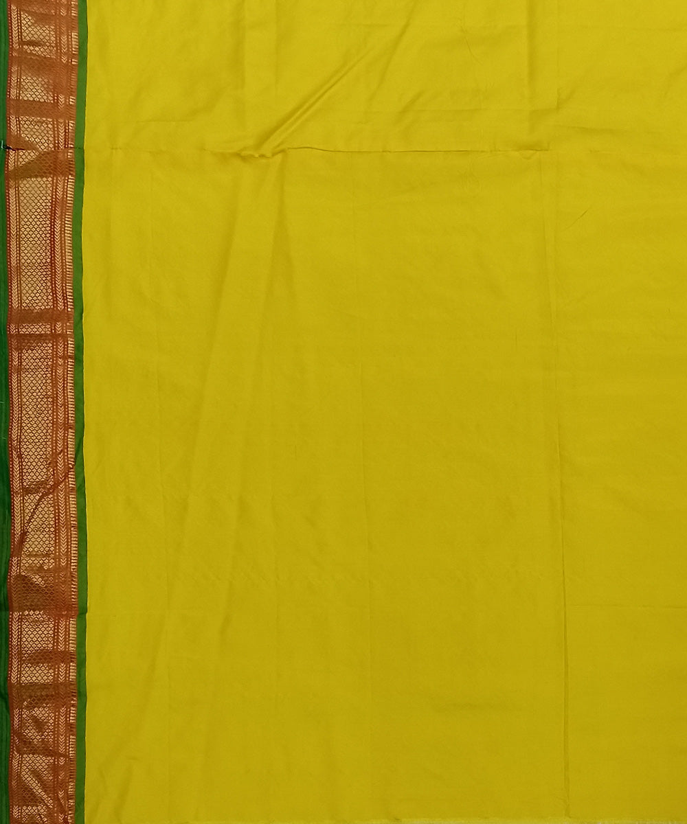 Yellow hand woven silk paithani saree