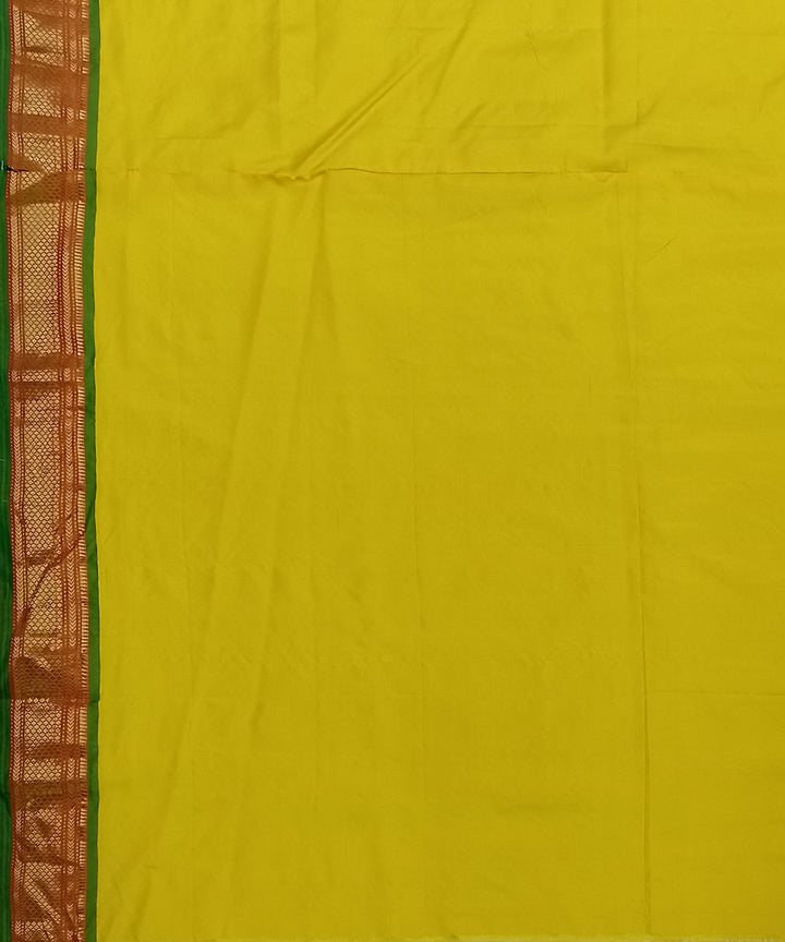 Yellow hand woven silk paithani saree