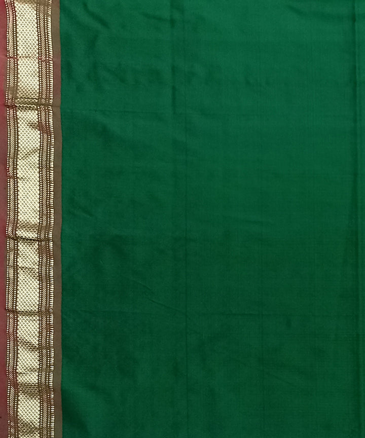 Dark green handwoven silk paithani saree