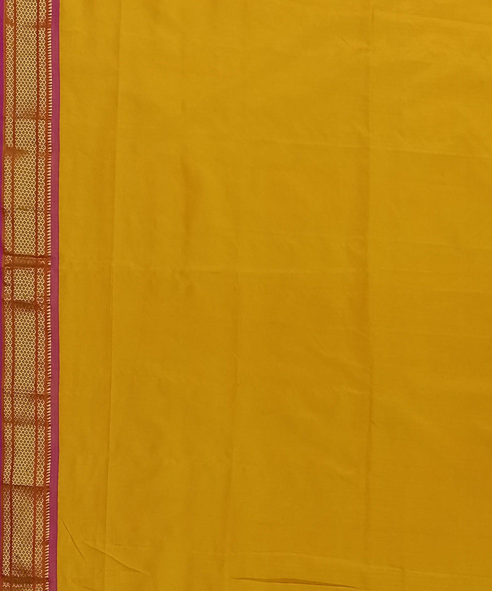 Yellow handloom silk paithani saree
