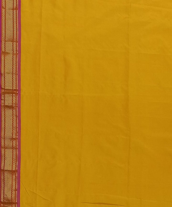 Yellow handloom silk paithani saree