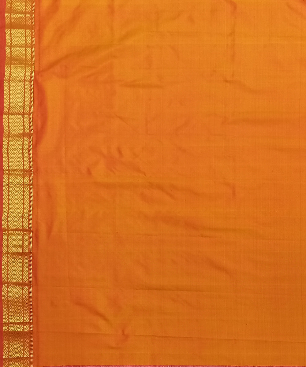 Yellow hand loom silk paithani saree