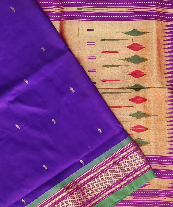 Purple handwoven silk paithani saree