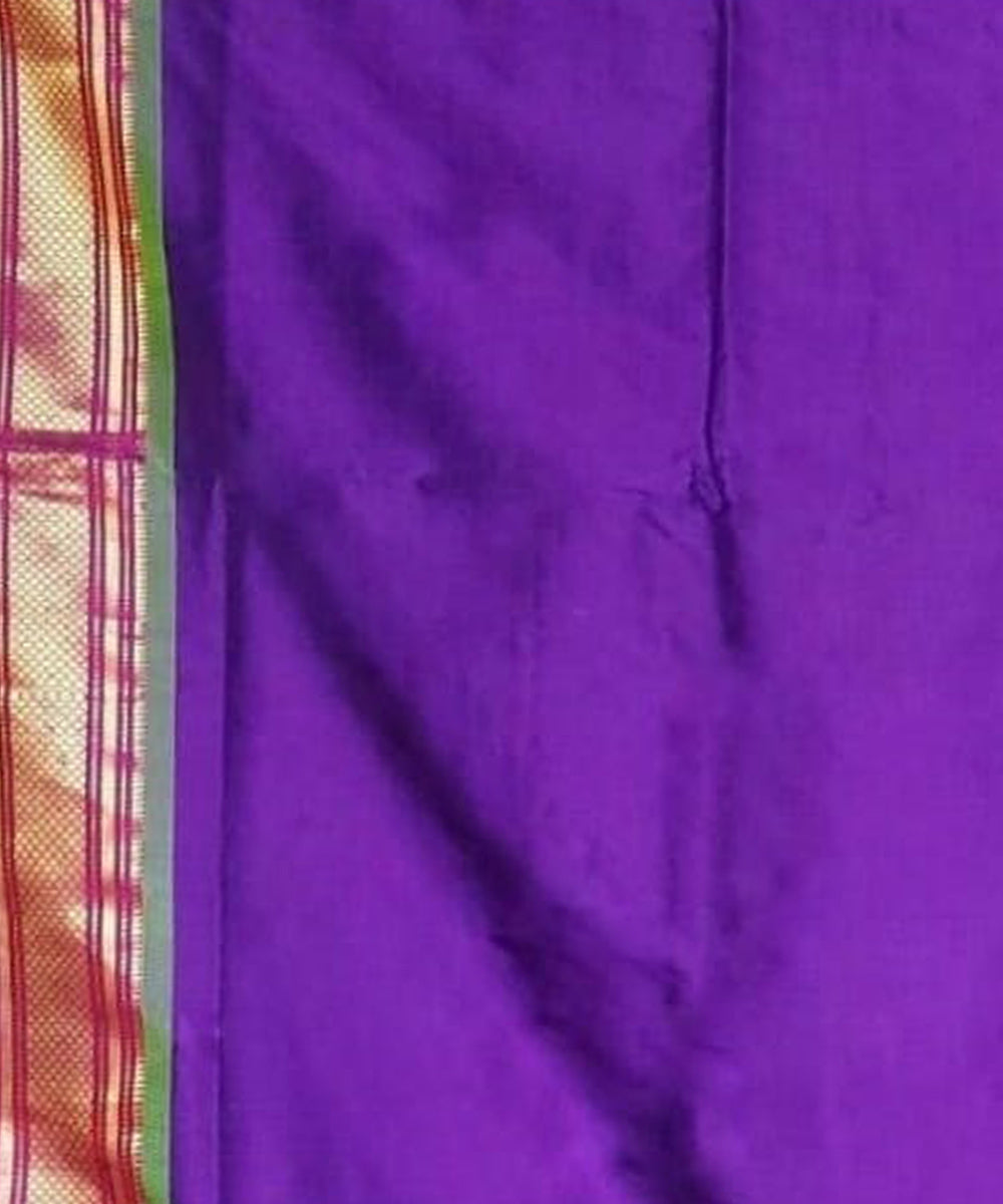 Purple handwoven silk paithani saree