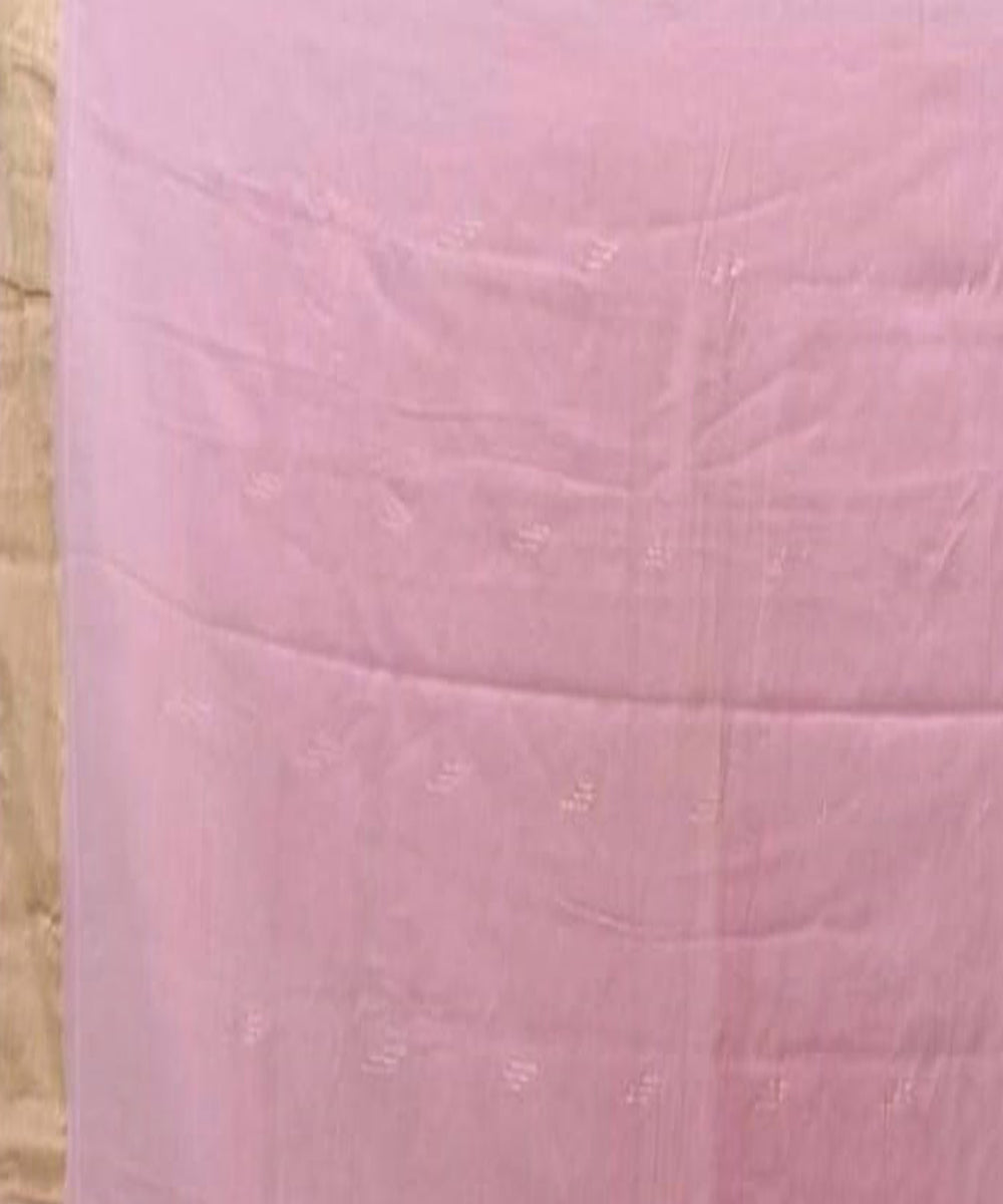 Light pink handwoven cotton paithani saree