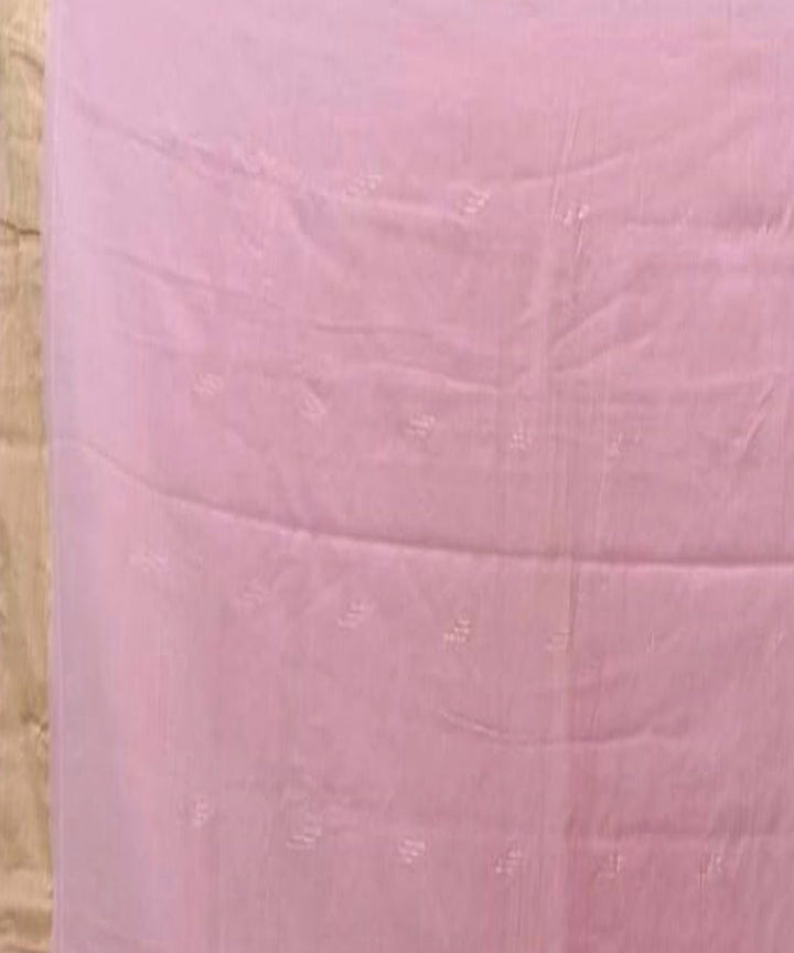 Light pink handwoven cotton paithani saree
