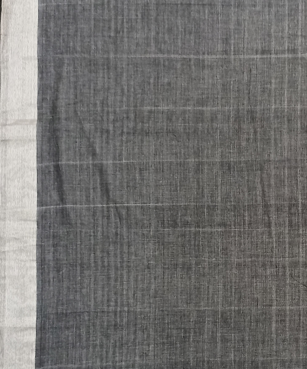 Grey handwoven cotton paithani saree