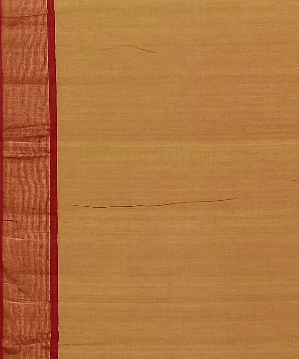 Peach handwoven cotton paithani saree