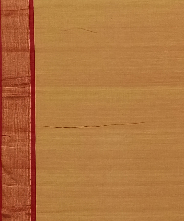 Peach handwoven cotton paithani saree