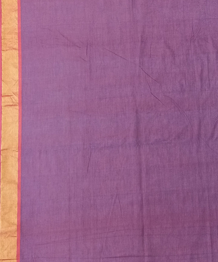 Purple hand woven cotton paithani saree