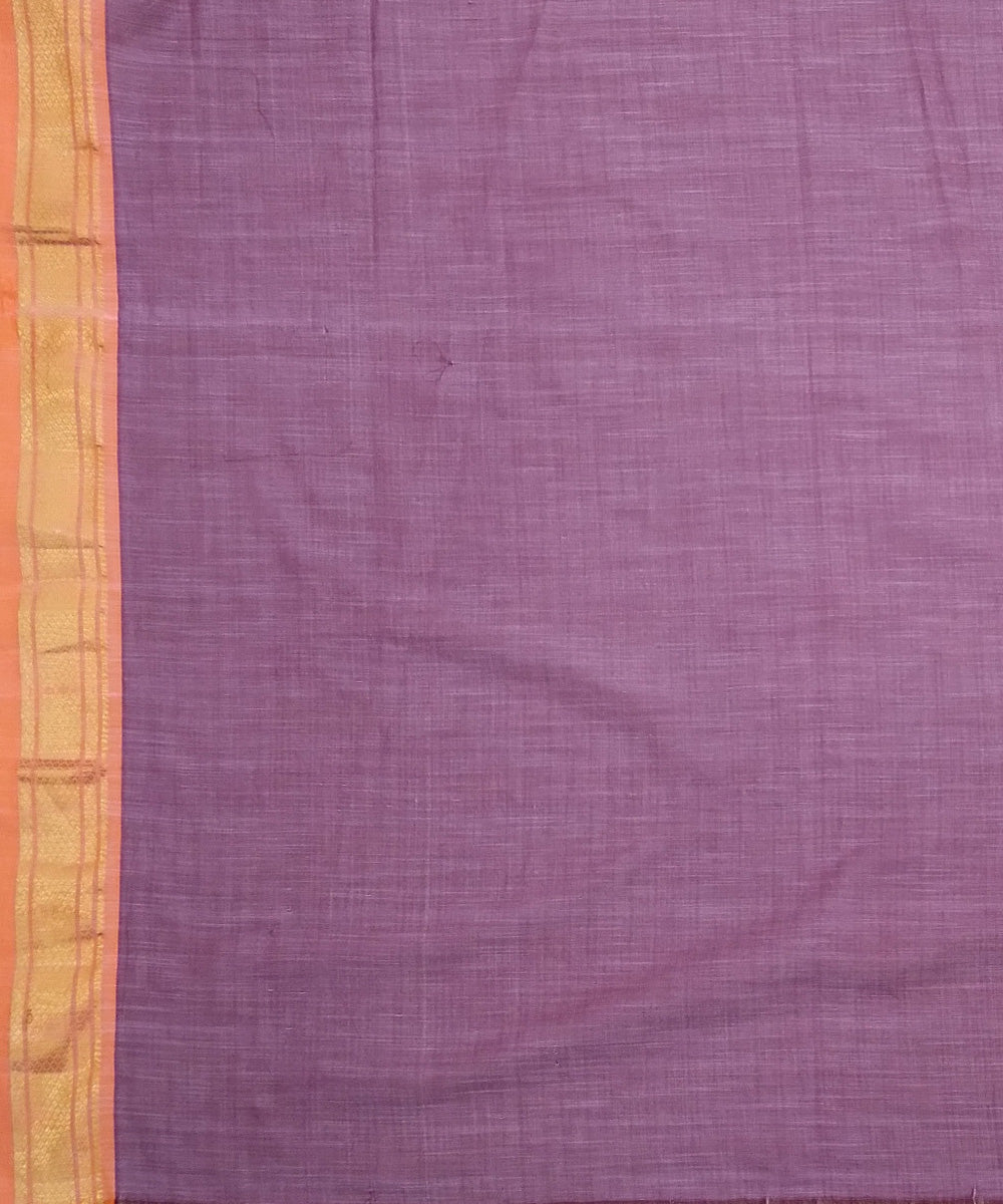 Purple handloom cotton paithani saree