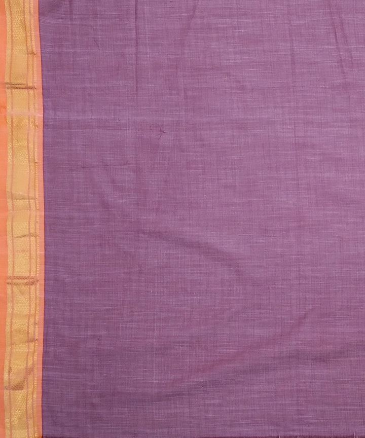 Purple handloom cotton paithani saree