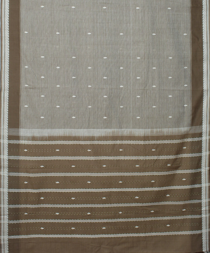 Beige brown cotton handloom polavaram saree