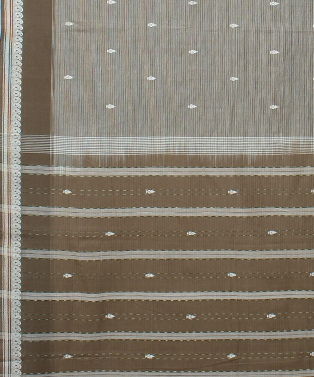 Beige brown cotton handloom polavaram saree