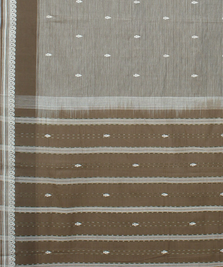 Beige brown cotton handloom polavaram saree