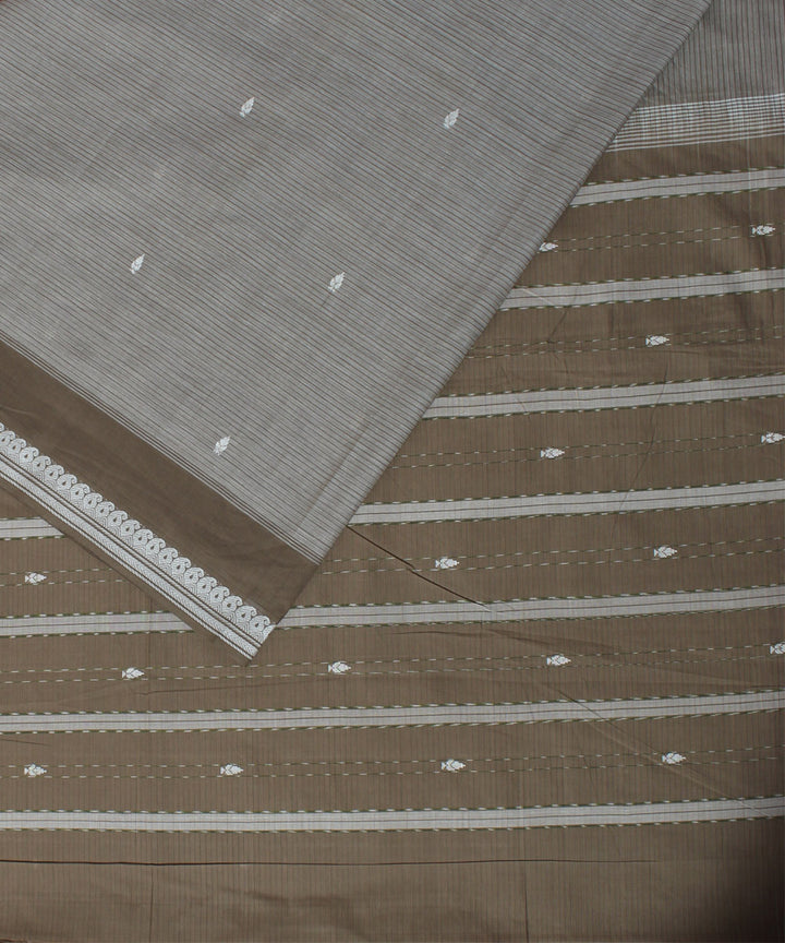 Beige brown cotton handloom polavaram saree