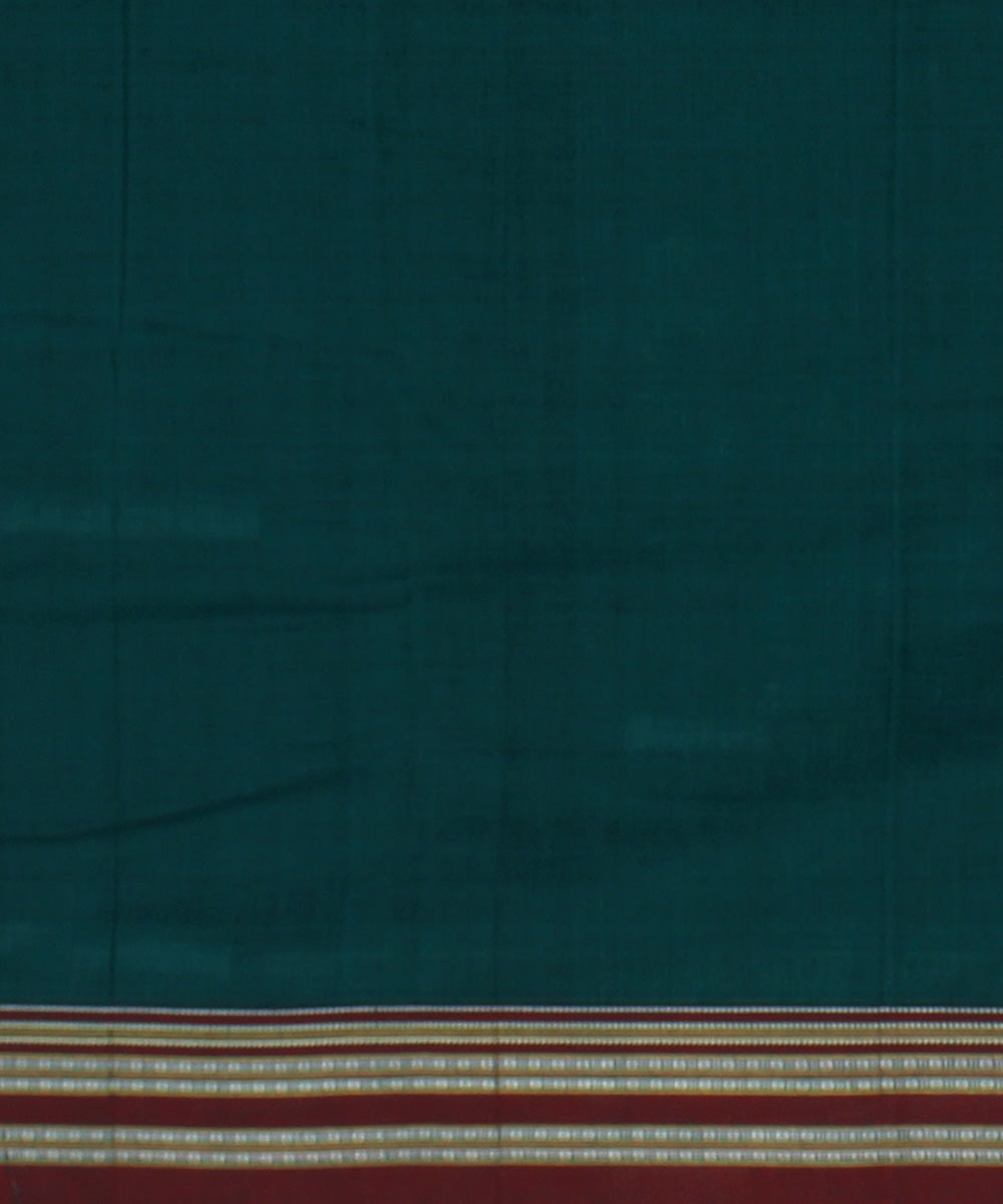 Cyan green red handwoven cotton gayatri border ilkal saree