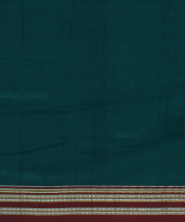 Cyan green red handwoven cotton gayatri border ilkal saree
