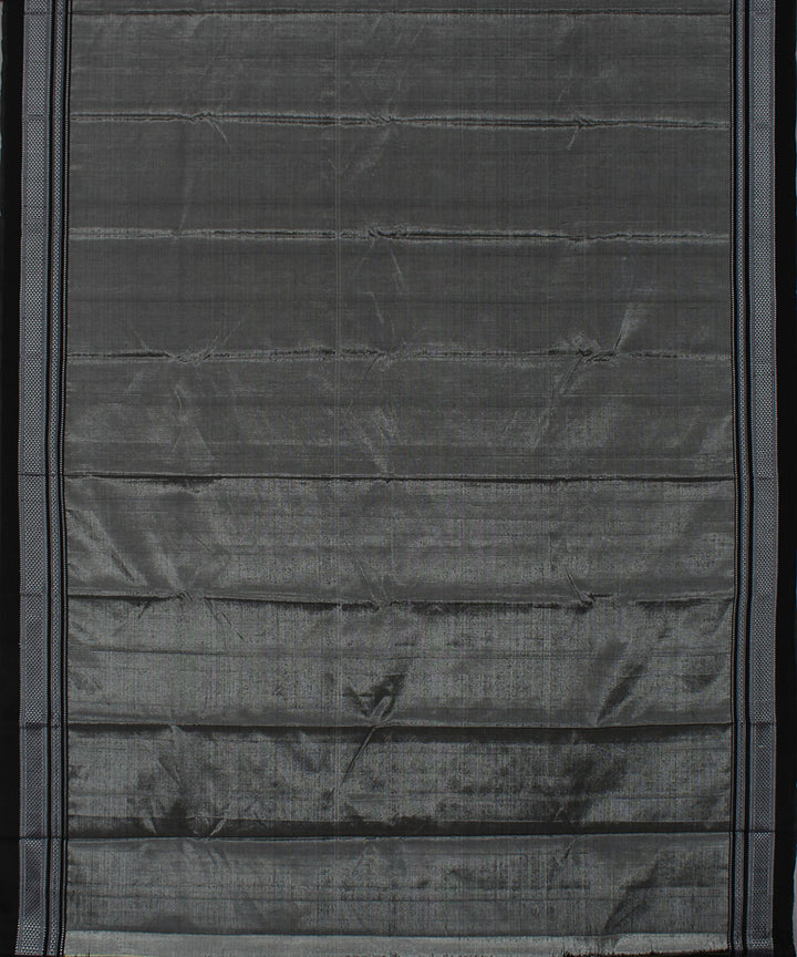 Grey black art silk handwoven chikki paras ilkal saree