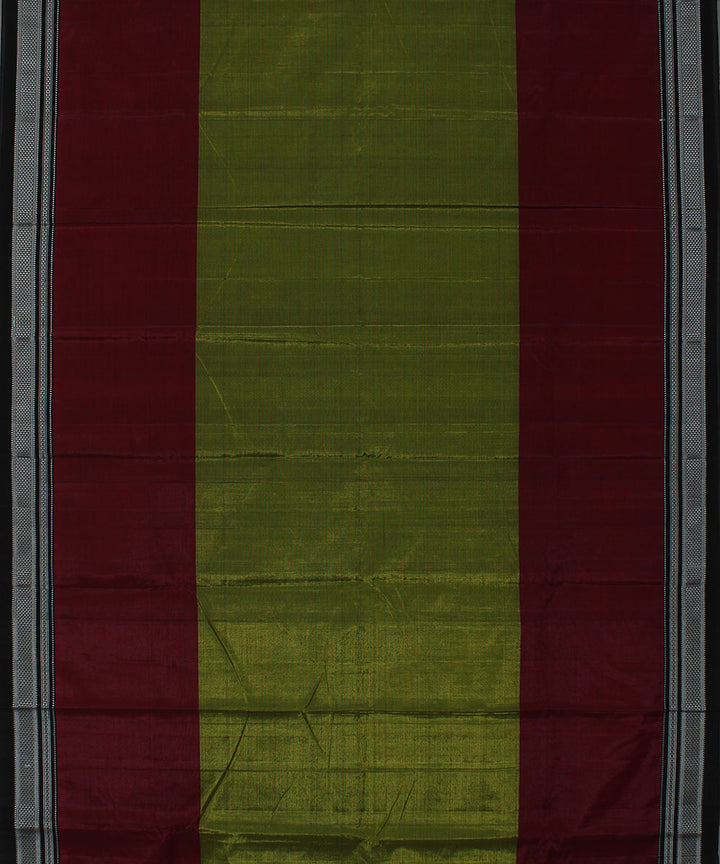 Olive green maroon art silk handwoven chikki paras ilkal saree