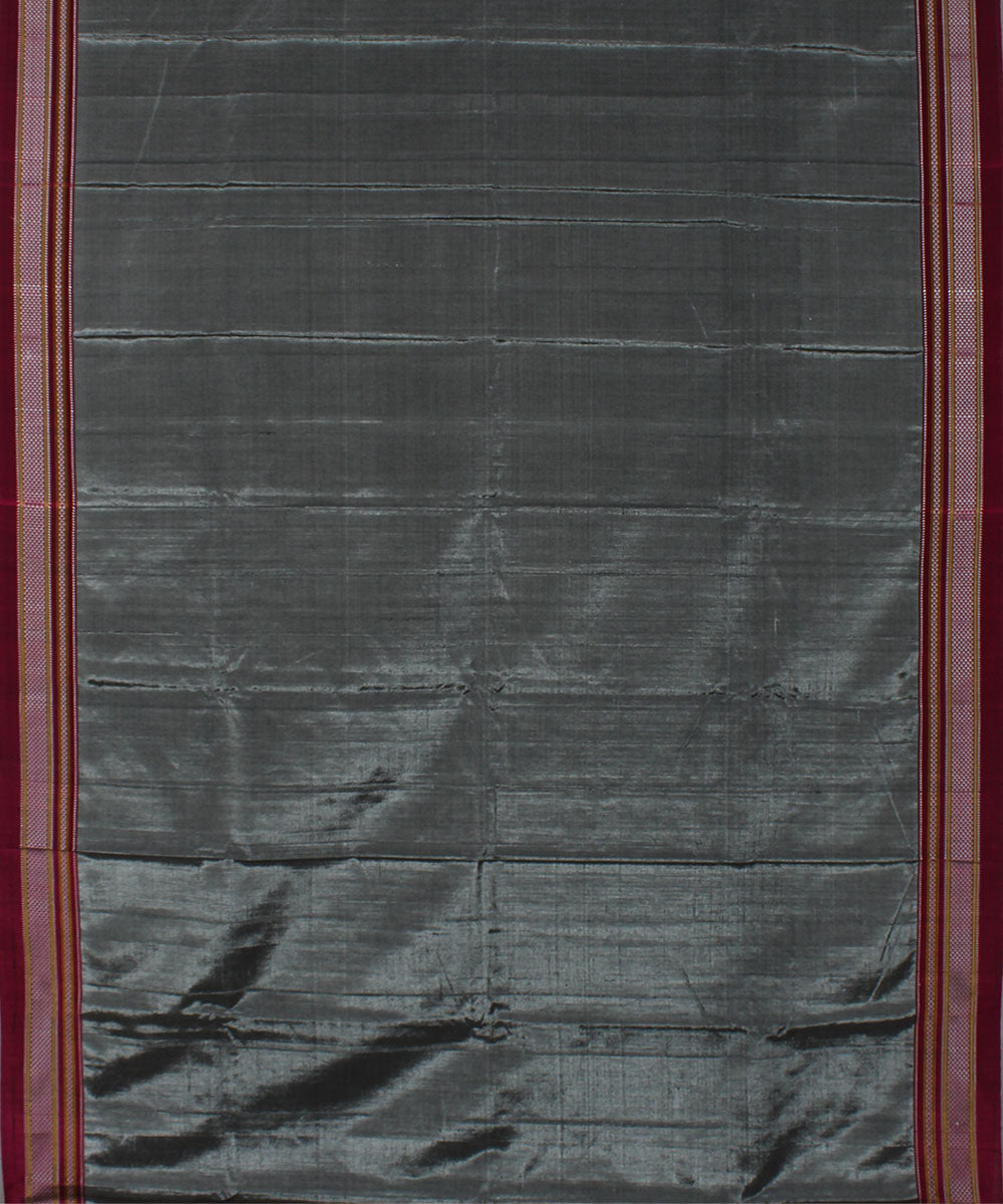 Grey pink art silk handwoven chikki paras ilkal saree