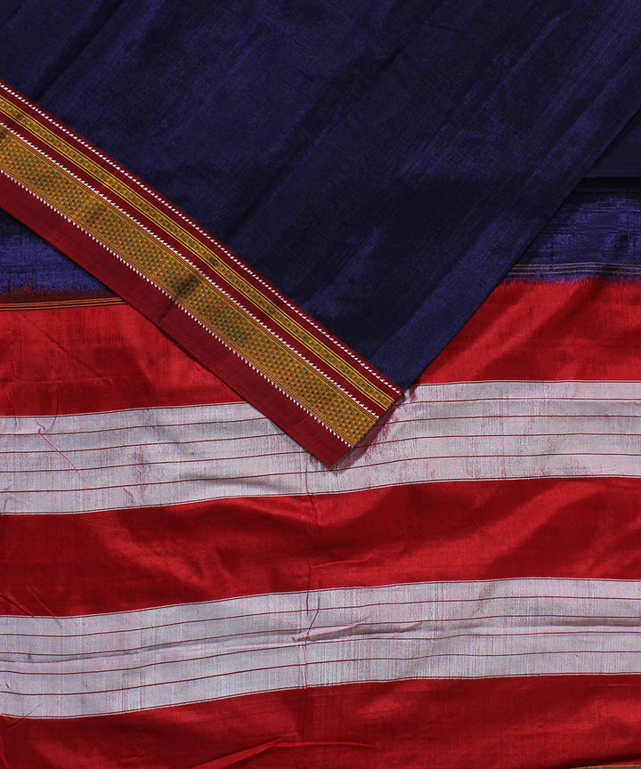 Purple red art silk handwoven chikki paras ilkal saree