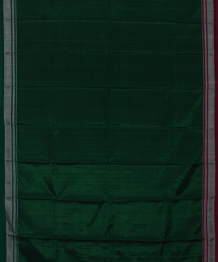 Dark green pink art silk handwoven chikki paras ilkal saree