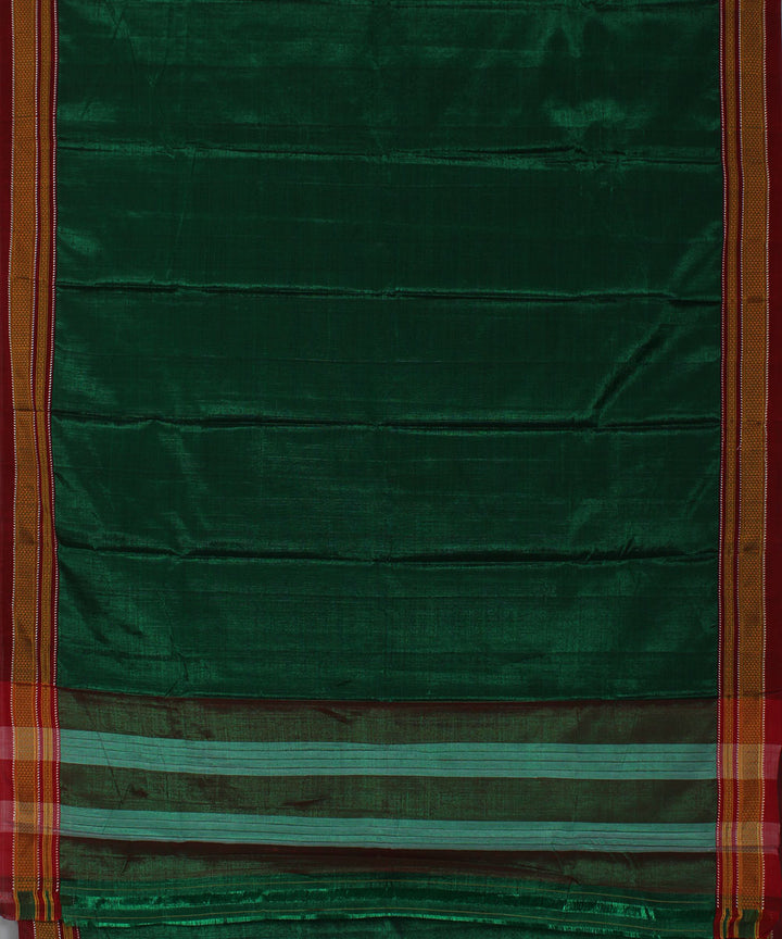 Dark green maroon art silk handwoven chikki paras ilkal saree