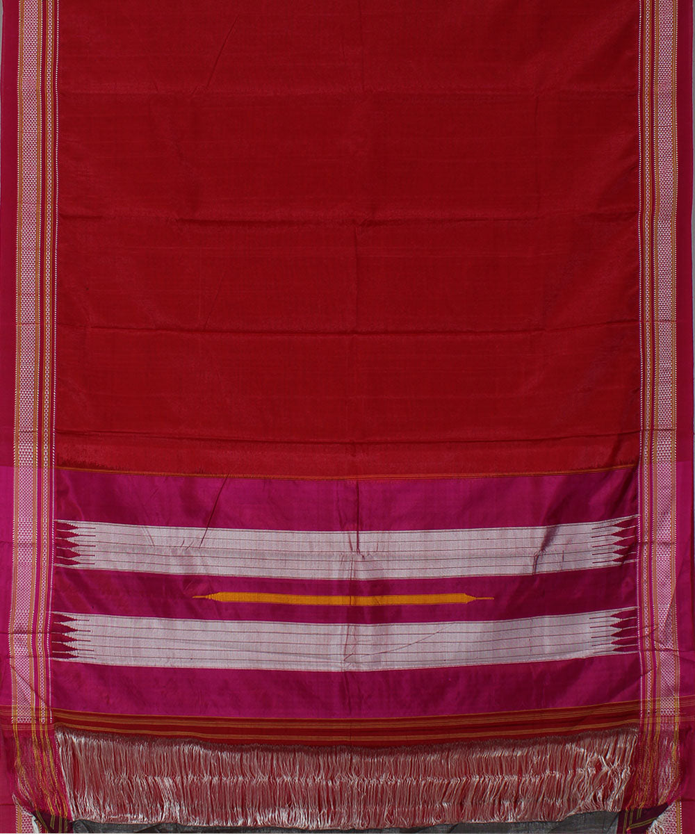 Pink peach art silk handwoven chikki paras ilkal saree