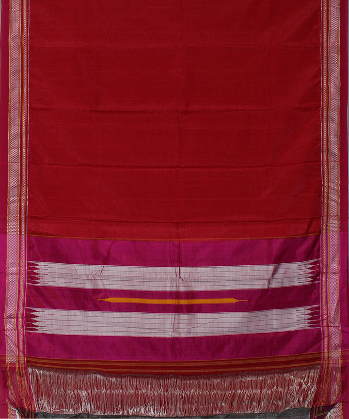 Pink peach art silk handwoven chikki paras ilkal saree