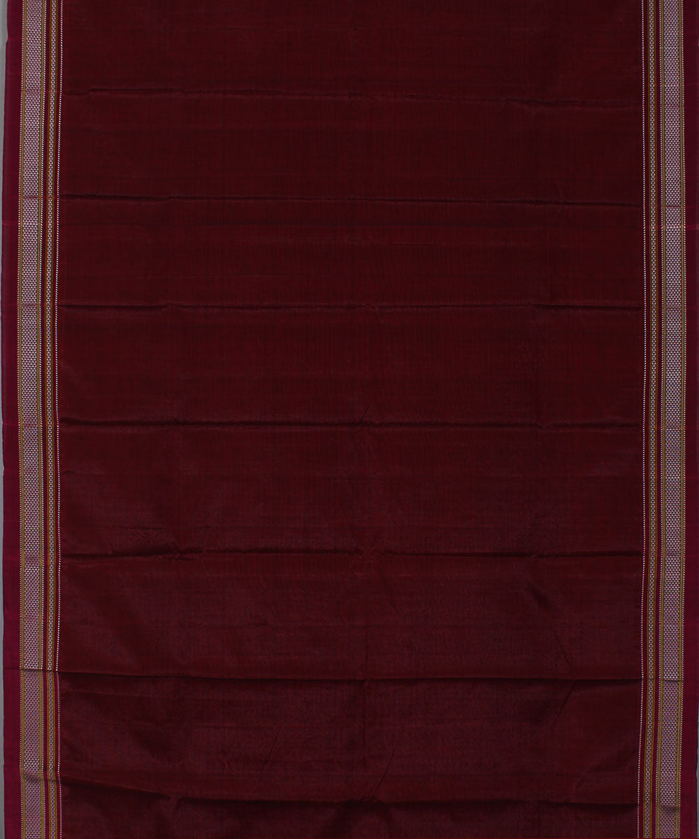 Maroon pink art silk handwoven chikki paras ilkal saree