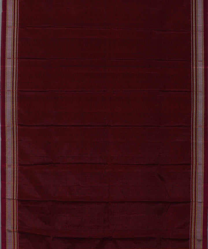 Maroon pink art silk handwoven chikki paras ilkal saree
