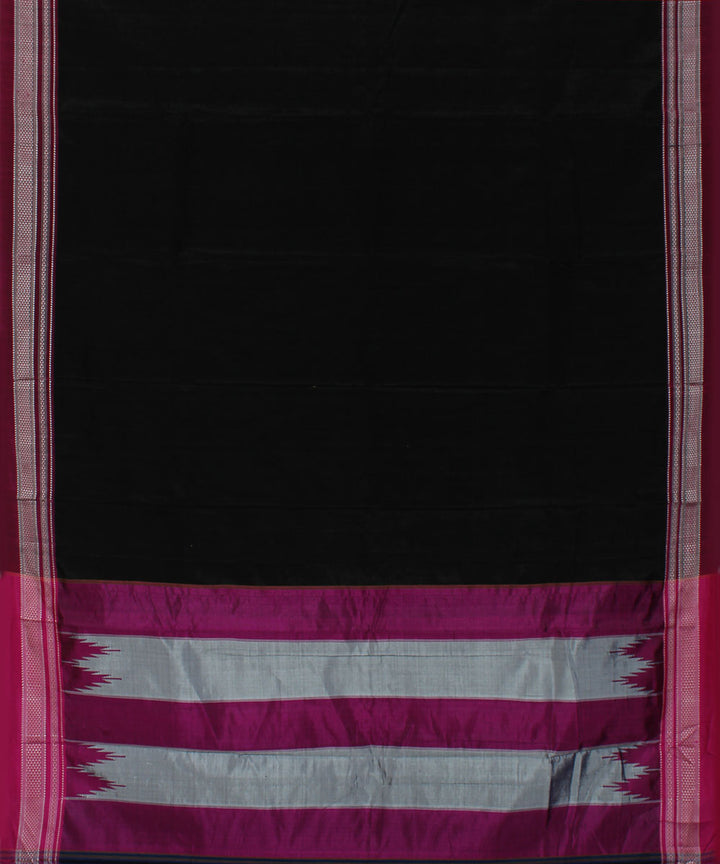 Black pink art silk handwoven chikki paras ilkal saree
