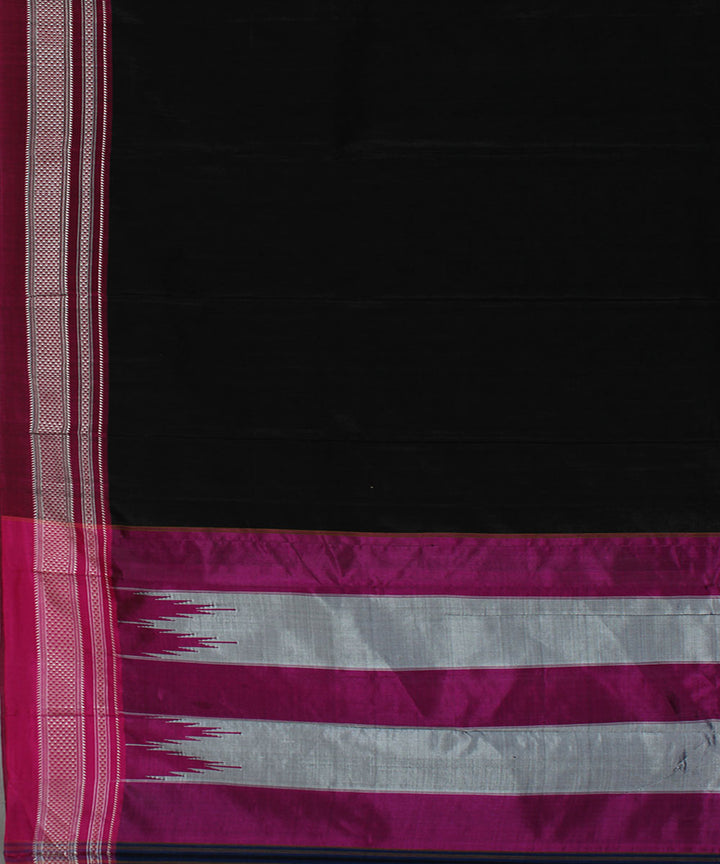 Black pink art silk handwoven chikki paras ilkal saree