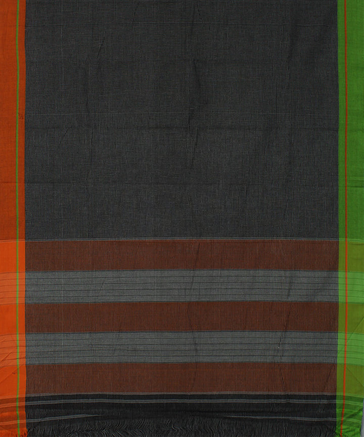 Black white checks cotton handwoven hubli saree