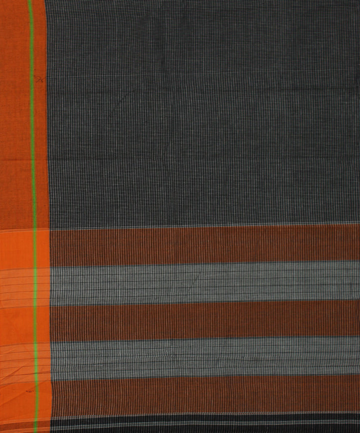 Black white checks cotton handwoven hubli saree