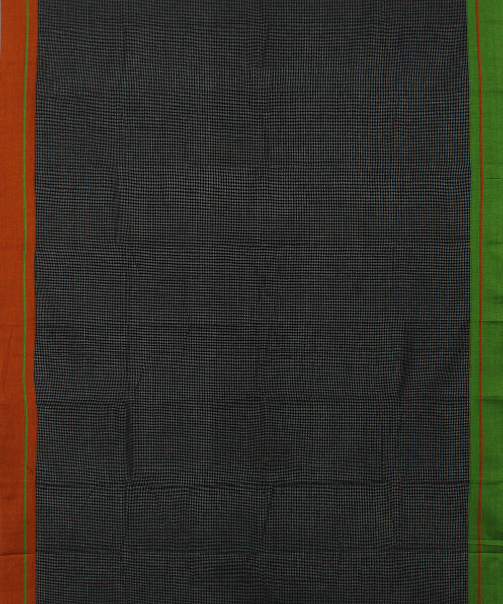 Black white checks cotton handwoven hubli saree