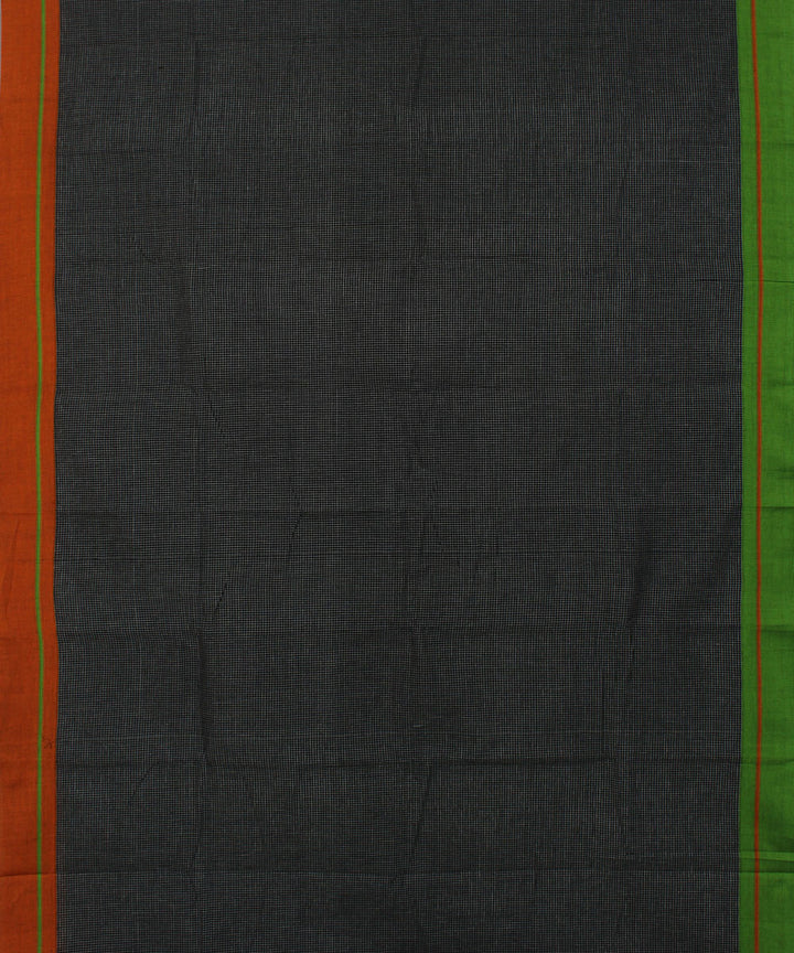 Black white checks cotton handwoven hubli saree