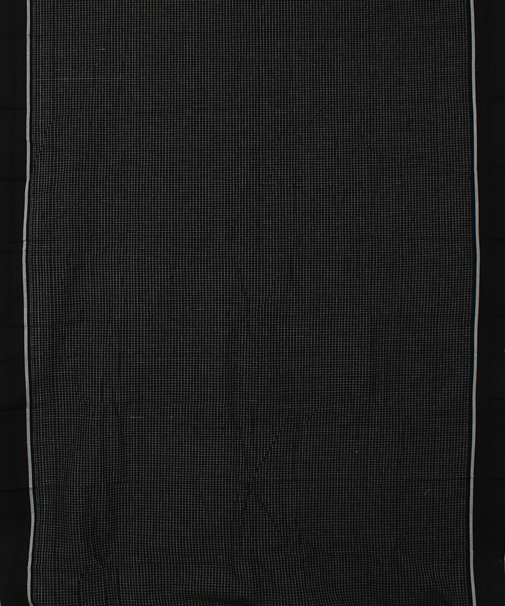 Black white checks cotton handwoven hubli saree